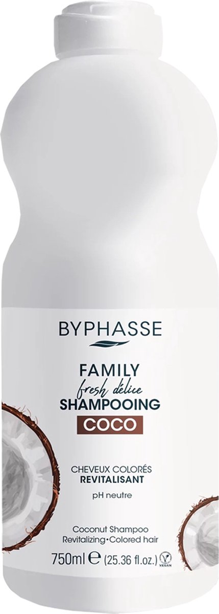 Revitaliserende Shampoo Byphasse Family Fresh Delice Kokosnoot Gekleur haar (750 ml)