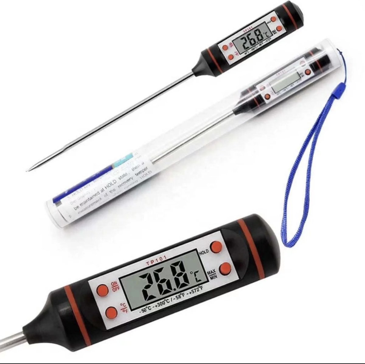 Allsa Digitale Vleesthermometer - Vleesthermometer - Stainless Steel Naald - Meet -50 tot 300 Graden - Bbq Thermometer -