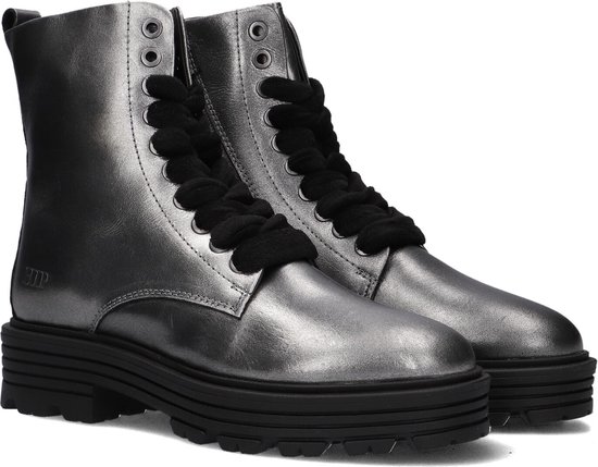 Hip H1630 Veterboots - Laarzen Met Veters - Meisjes - Zilver - Maat 35