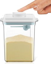 melkpoeder dispenser, 2,3 liter, draagbare melkpoederdoos, melkpoeder houder met lepel, bediening met één hand, afneembaar, voor het bewaren van babymelkpoeder, groenten en levensmiddelenFormula Powder Dispenser