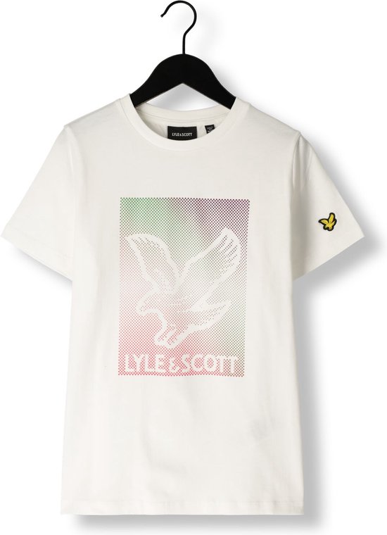 Lyle & Scott Dotted Eagle Graphic T-shirt Polo's & T-shirts Jongens - Polo shirt - Wit - Maat 164/170