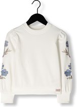 Nono Kate Girls Sweater With Embroidered Sleeves White Truien & Vesten Meisjes - Sweater - Hoodie - Vest- Wit - Maat 110