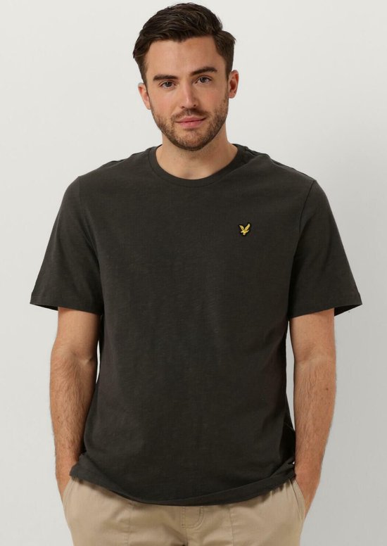 Lyle & Scott Slub T-shirt Polo's & T-shirts Heren - Polo shirt - Donkergrijs - Maat L