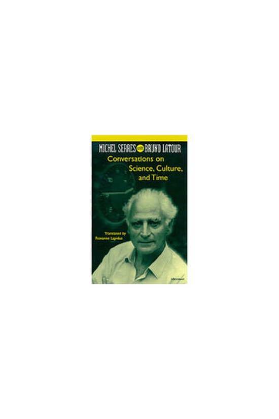 Livre 'Conversations on Science, Culture, and Time' avec le portrait de Michel Serres.
