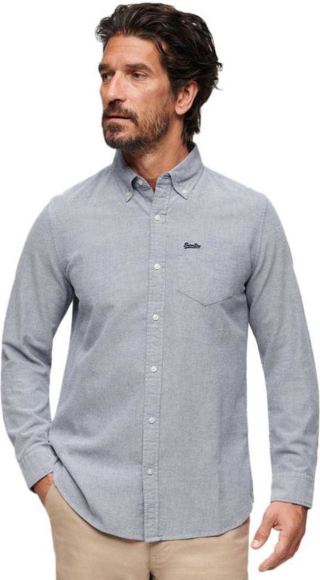 Superdry Cotton Oxford Shirt Met Lange Mouwen Blauw L Man