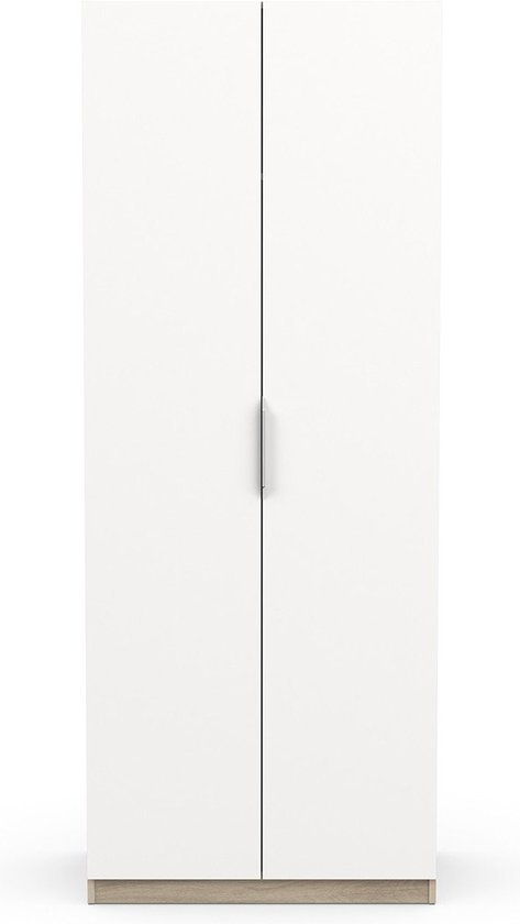 Armoire Spectre 80cm - blanc mat/chêne
