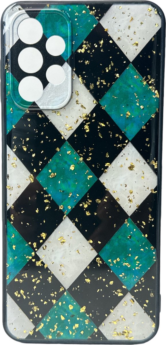 Silicone Hoesje Print - Backcover - Geschikt voor Samsung Galaxy A32 5G - Marmer Groen