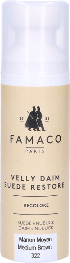Famaco Velly Daim Flacon - Suede depper - 322 Medium Brown / Marron Moyen - 75ml