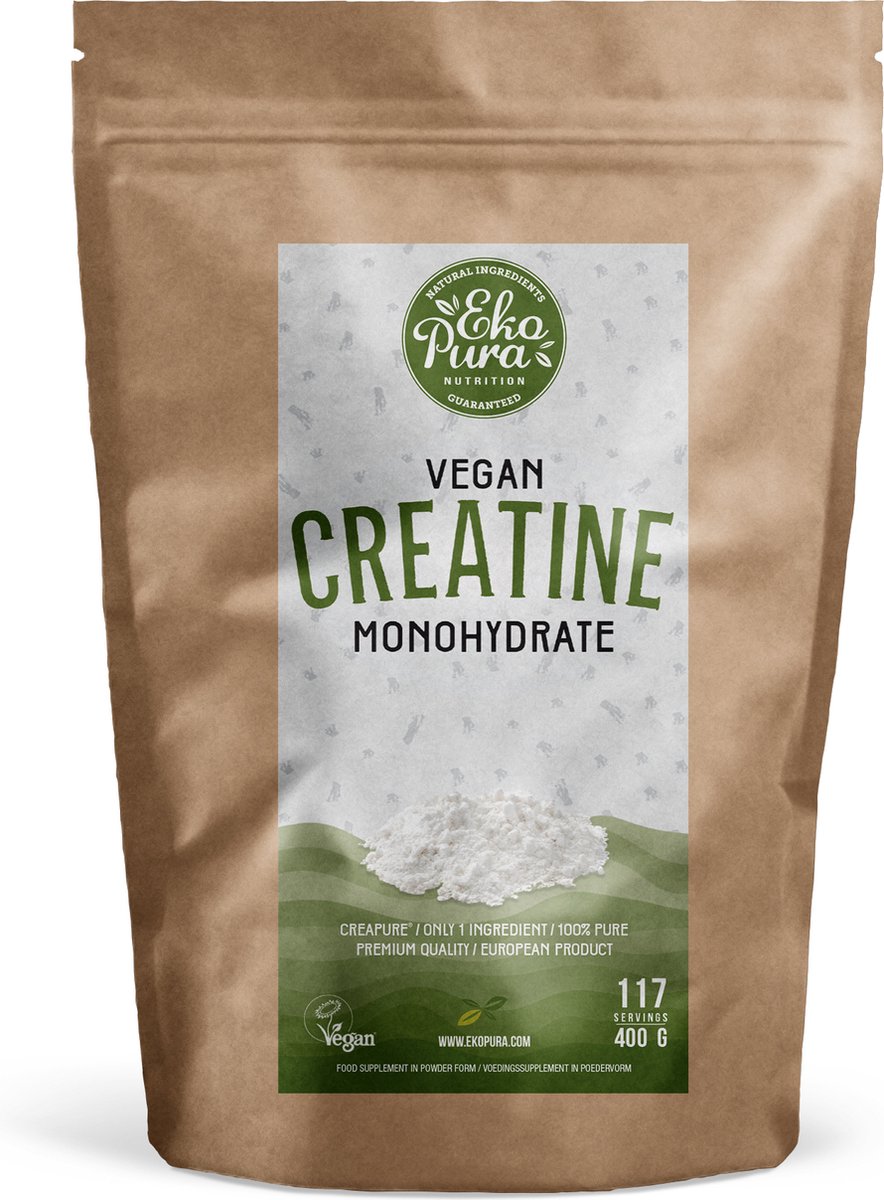 Goedkoopste Ekopura Creatine Monohydrate - Creapure (Creapure®) - Vegan, 400g, 117 Porties