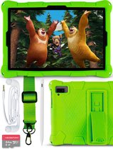 Bosstony® Kindertablet vanaf 3 jaar - Ouderlijk Toezicht - 6000mAh Batterij - Incl 2x Screenprotector - Full HD Scherm - Kindertablet 10 inch - 6 GB Ram - 2.0GHz processor - 128Gb geheugen - Speelgoed vanaf 3 jaar - Groen