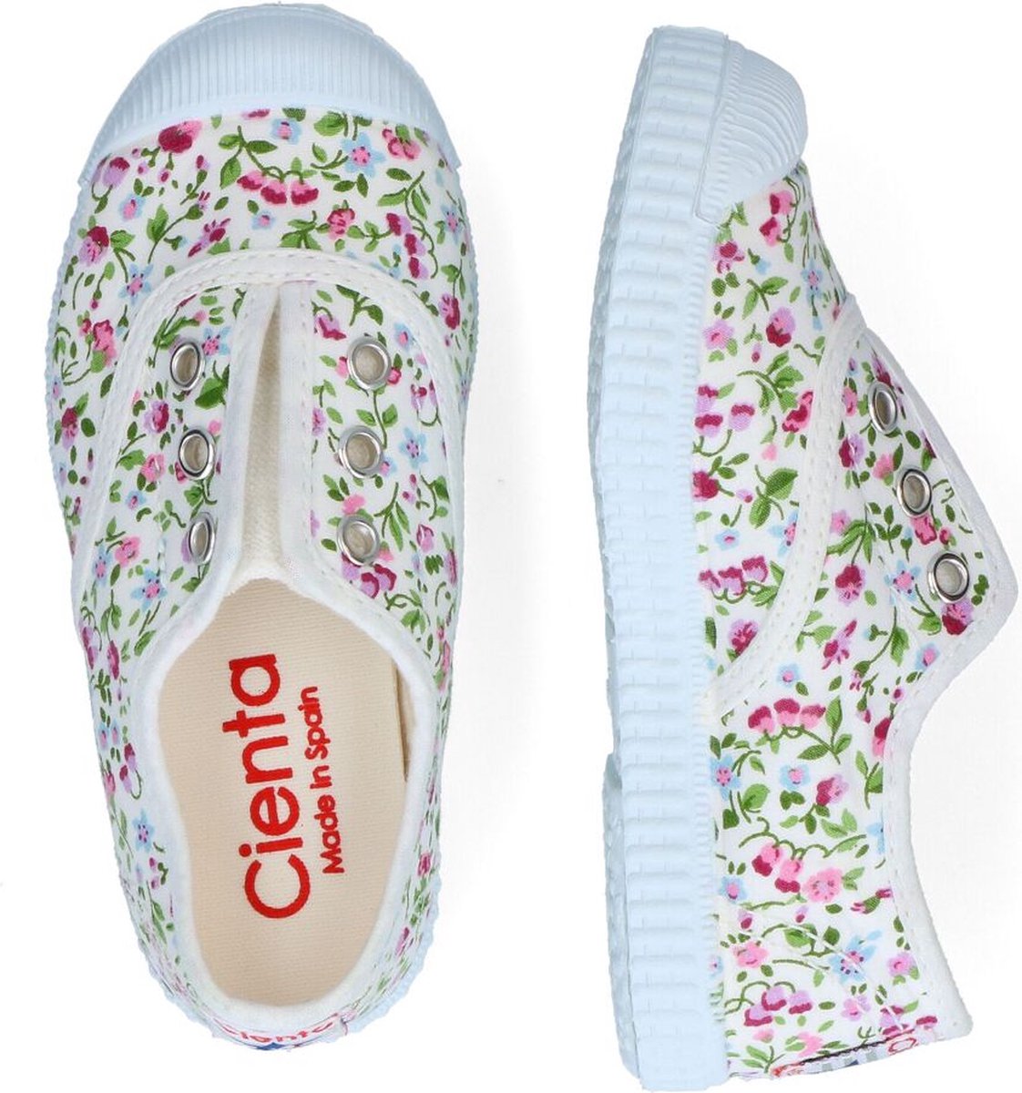 Cienta Meisjes Sneaker Gebloemd | Wit | Maat: 22