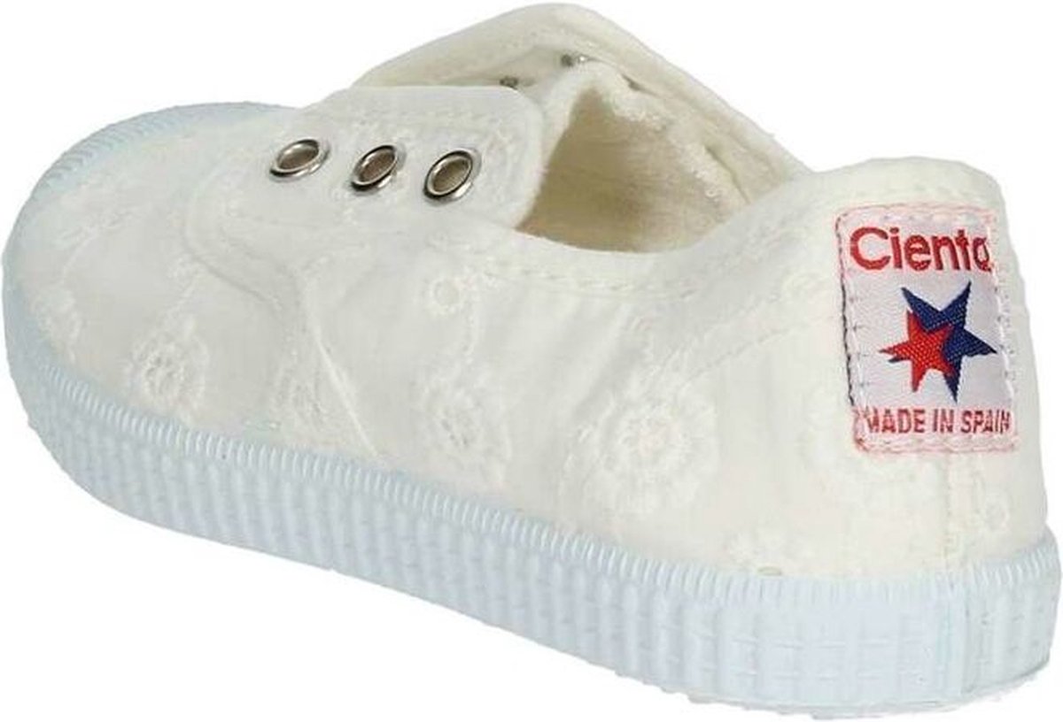 Cienta Meisjes Sneaker Gebloemd | Wit | Maat: 34