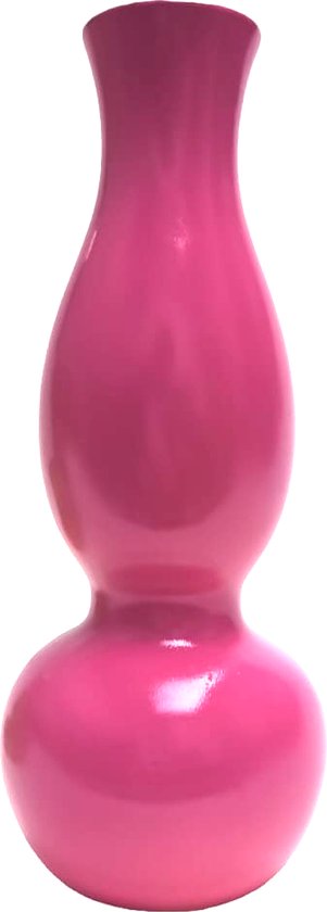 Cactula aardewerk barbie roze vaasje / flesje / kandelaar 15 cm