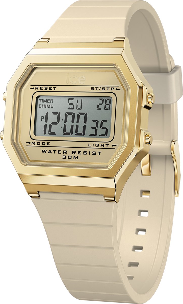 Ice-Watch - Ice Digit Retro Almond Skin - Montre Beige pour Femme avec Bracelet en Plastique - 022062 (Small)