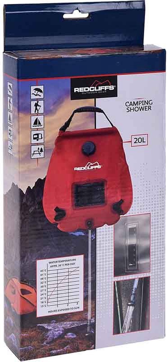 Redcliffs Solar Opvouwbare Douchezak 20 Liter | Camping Douche