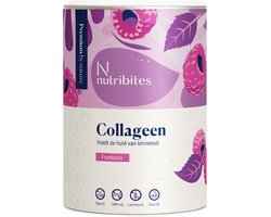 Nutribites Collageen Framboos - Met Hyaluronzuur én Vitamine C - Voedt de huid van binnenuit - 360g - Frambozensmaak
