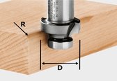 Afrondingfrees 8 mm schacht, radius 3 mm, hardmetalen ronde frees voor