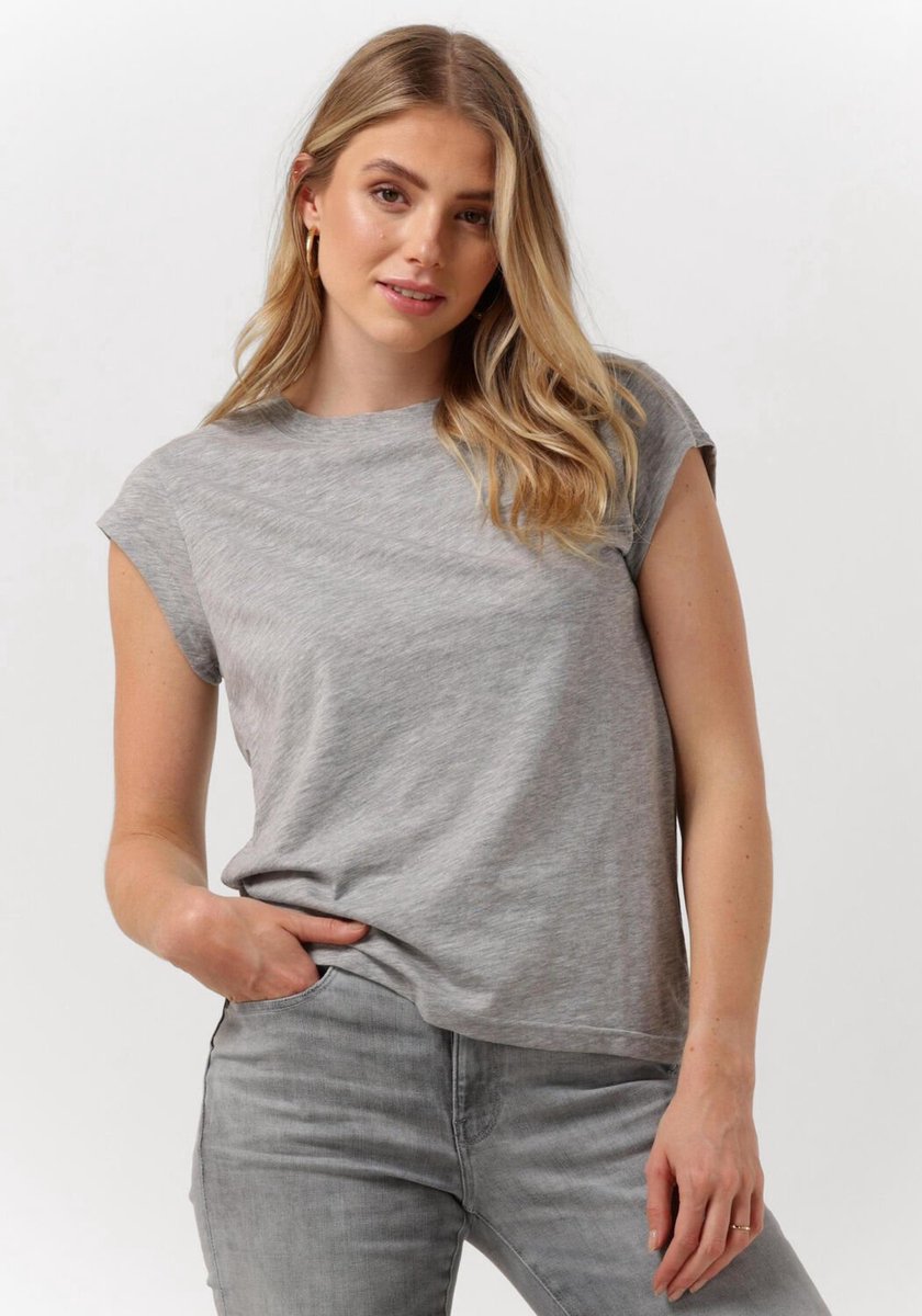 CC Heart Basic T-shirt Tops & T-shirts Dames - Shirt - Grijs - Maat XS