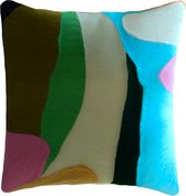 Kussens woonkamer | kussenhoes 45x45 cm | kussensloop | sierkussens | cushion cover | katoen | full hand embroidery chain