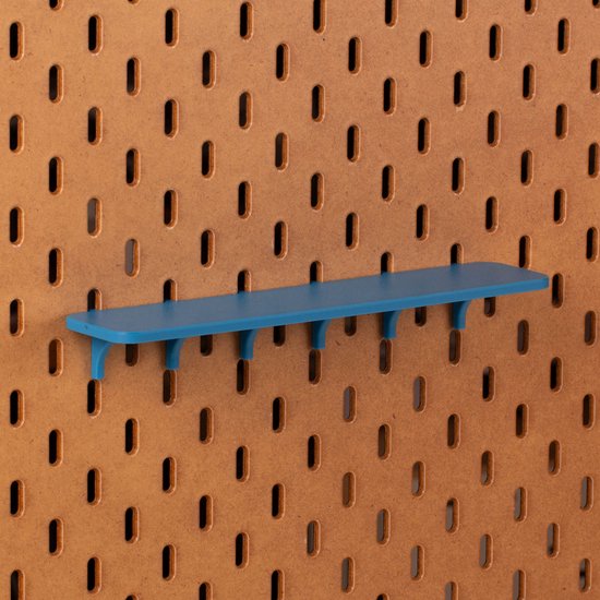 Standaard plankje vlak voor Ikea Skadis Pegboard 24x5 cm - Blauw - Display