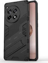 OnePlus 12R Hoesje Shockproof Kickstand Back Cover Zwart