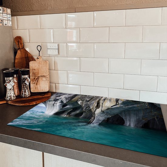 KitchenYeah© Inductie Beschermer 80x52 cm Keuken Decoratie Kookplaat Beschermer voor Inductiekookplaat Afdekplaat Anti Slip Mat - Industrieel - Beton - Grijs - Vintage - Rustiek