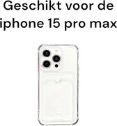 iphone 15 pro max hoesje transparant antishock met pashouder - apple iphone 15 pro max doorzichtig achterkant antischok with card holder