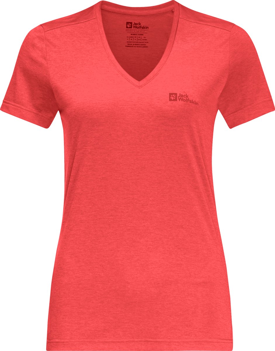Jack Wolfskin CROSSTRAIL T WOMEN Dames Outdoorshirt - vibrant red - Maat L