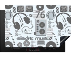 KitchenYeah® Inductie beschermer 80.2×52.2 cm – DJ – Koptelefoon – Vintage – Tekening – Design – Kookplaataccessoires – Afdekplaat voor kookplaat – Inductiebeschermer – Inductiemat – Inductieplaat mat