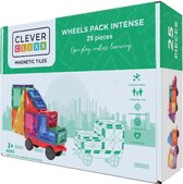 Cleverclixx Magnetisch Speelgoed | Wheels Pack Intense | 25 Stuks | Speelgoed 3 jaar