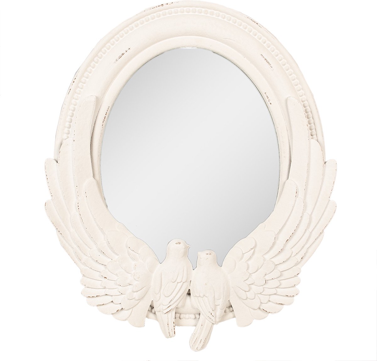 Clayre & Eef Spiegel 50x5x60 cm Wit MDF