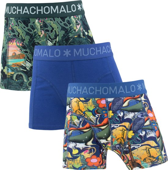 Muchachomalo jongens 3P boxers rio blauw & groen - 158/164