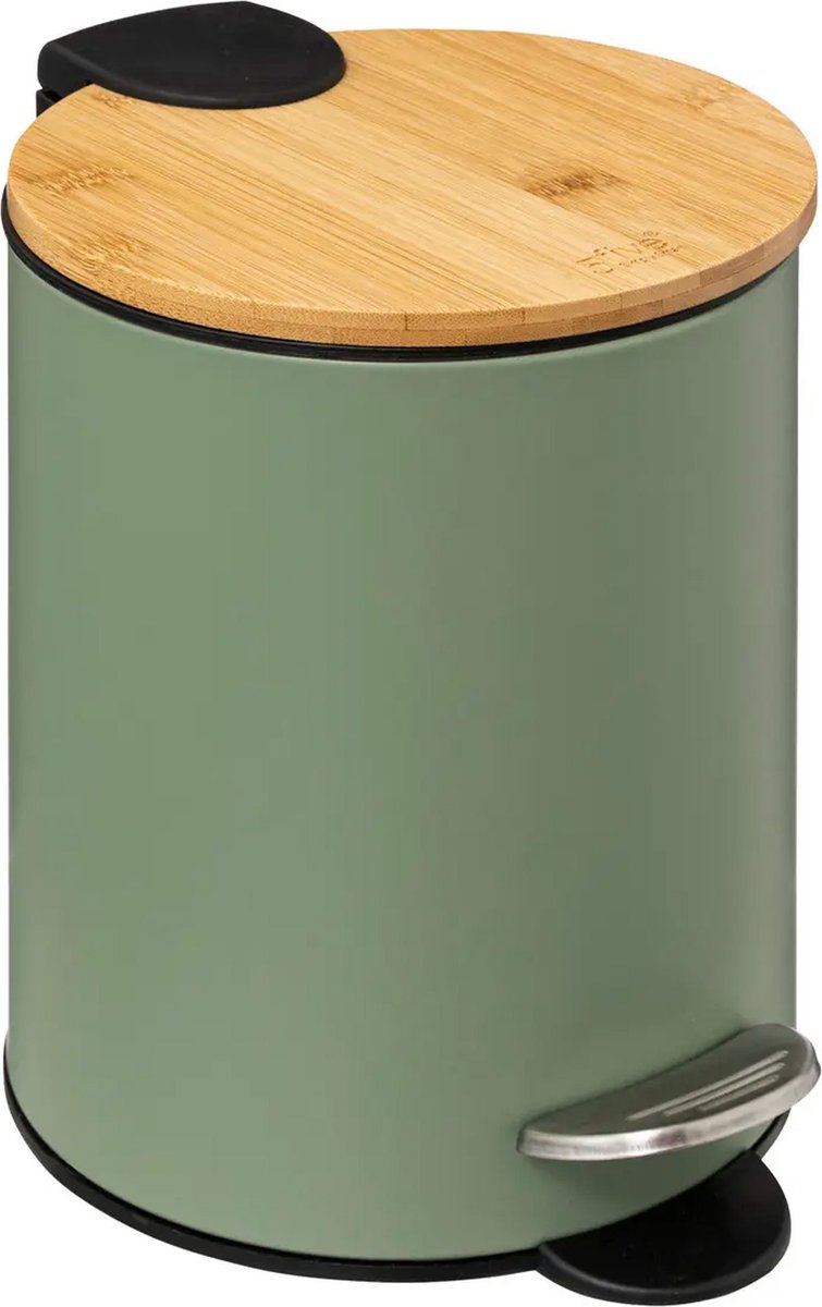 Bremermann Poubelle | Couvercle en bambou | Poubelle de salle de bain | Soft-Close, 5 l noir Bremermann Poubelle | Couvercle en bambou | Poubelle de salle de bain | Soft-Close, 5 l noir