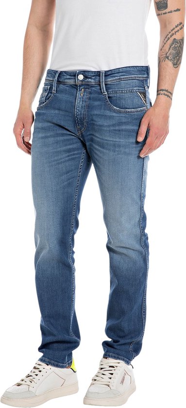 Replay Heren Jeans Broeken ANBASS slim Fit Blauw 33W / 36L Volwassenen