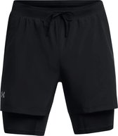 Under Armour UA LAUNCH 5'' 2-IN-1 SHORTS-BLK Heren Sportbroek - Zwart - Reflecterend