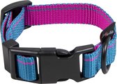 Jack and Vanilla Halsband met kliksluiting voor honden - Hondenhalsband voor pup - blauw - Stripe - S - 18 t/m 26