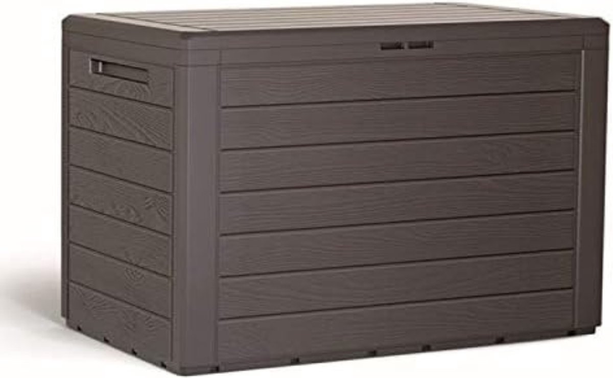 Bol.com Opbergbox tuinkussenbox waterdicht - Tuinkussenbox waterdicht - Kussenbox voor buiten - B 78 x D 44 x H 55 cm - Bruin aanbieding