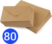 80x Bruine Kraft Enveloppen - C6 Formaat - Gerecycled Papier - Duurzame Keuze - Envelop A6 - 11 x 16 cm
