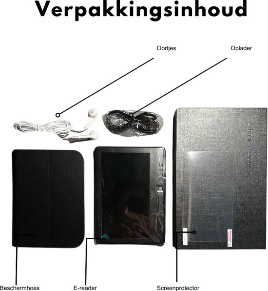 Aora E-reader - 16 GB - 7 inch - E-readers & accessoires - Inclusief hoes - Luisterboeken - Zwart - Merkloos
