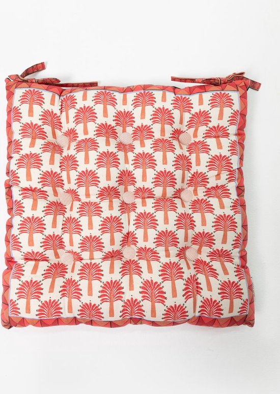 Sissy-Boy - Rood tuinkussen met palmboom print