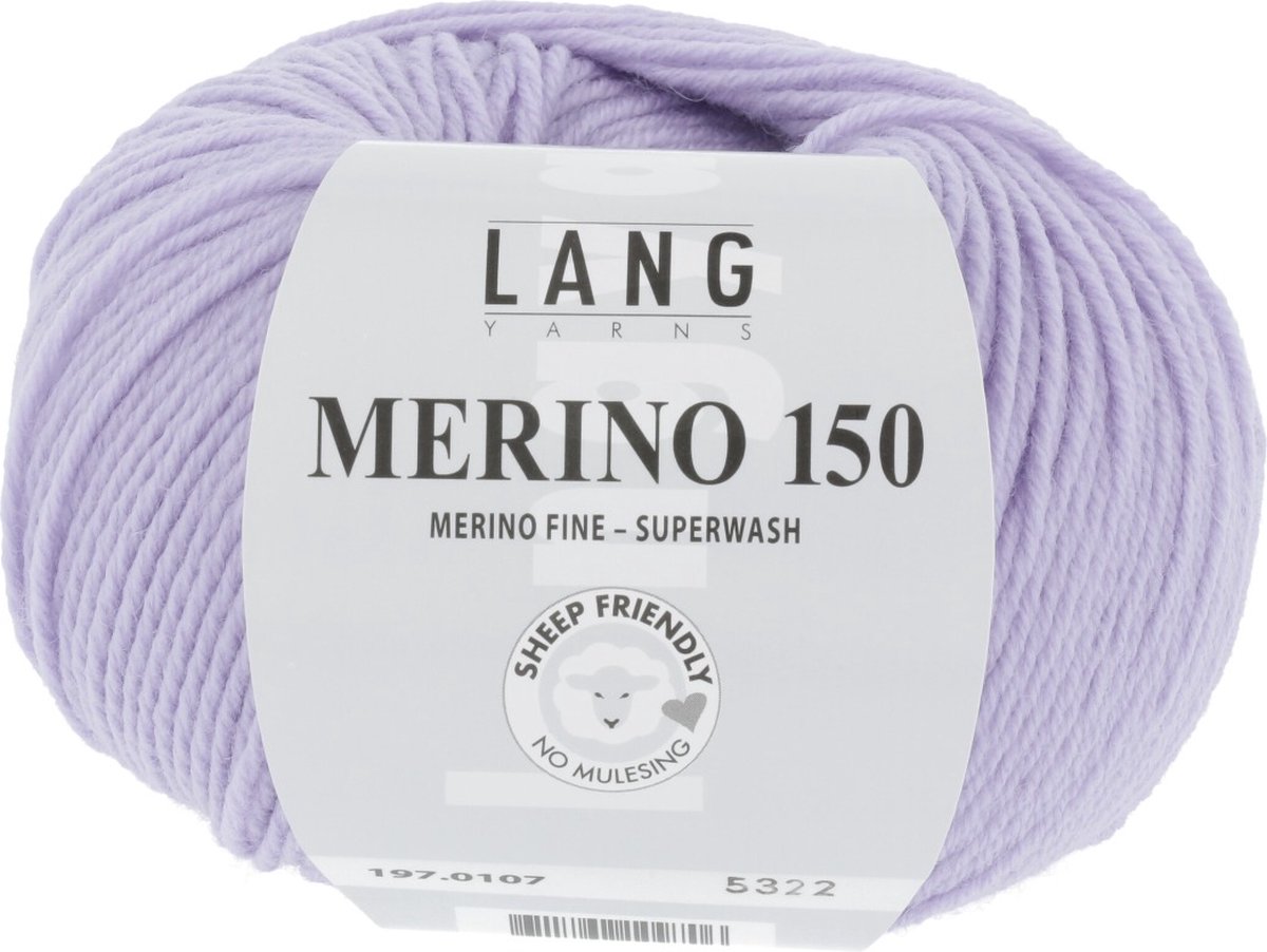 Lang Yarns Merino 150 - 107 lichtlila - Merinowol Garen