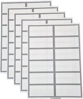 Ace Verpakkingen - Etiketten Stickers Blanco Kleur Grijs - 60 Etiketten - Labels - 100 × 47mm - Met schrijfvlak - Zonder lijmresten - Geschikt voor school/kantoor/verhuizen