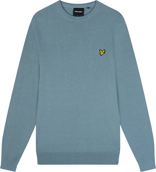Lyle & Scott Cotton Crew Neck Jumper Polo's & T-shirts Heren - Polo shirt - Blauw - Maat L