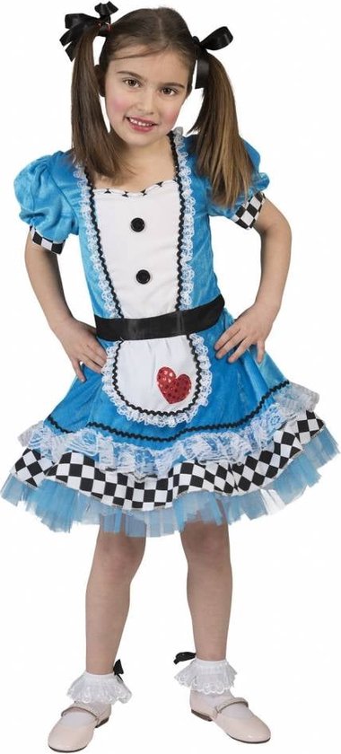 Alice In Wonderland Meisje Jurk - Maat 152