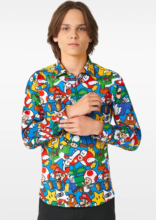 OppoSuits SHIRT LS Super Mario Teen Boys - Teen Shirt - Casual Gaming Nintendo Shirt - Multicolore - Taille EU 146/152