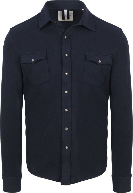 Profuomo - Surchemise French Terry Navy - Homme - Taille XL - Coupe moderne