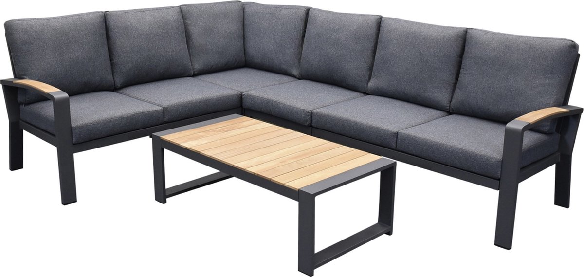 AVH-Collectie Costa Rica hoek loungeset 5 delig aluminium antraciet