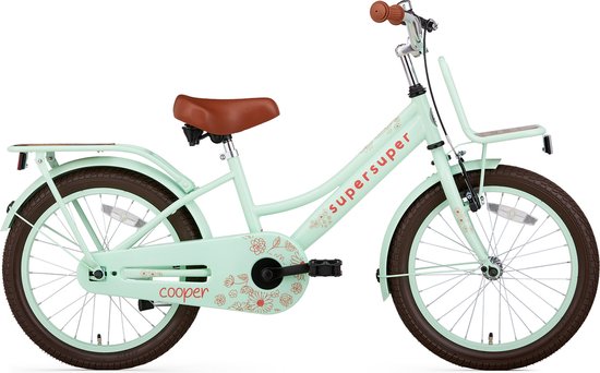 Supersuper Cooper Bamboo - Kinderfiets - Meisjesfiets - 18 inch - Pistache Groen van Supersuper — afbeelding 4