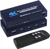 DrPhone CineSwitch HD60 Pro - Switch HDMI 4k 60Hz 4 ports - 4 en 1 - EDID 2.2 / HDMI 2.0b - Blu Ray 3D / Dolby + Télécommande