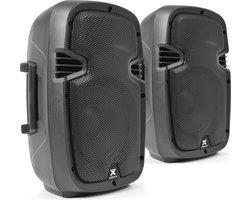 Actieve speakerset - Vonyx SPJ-800A actieve speakers - 2x 8 inch actieve speaker met 2x luidspreker standaard - 400W